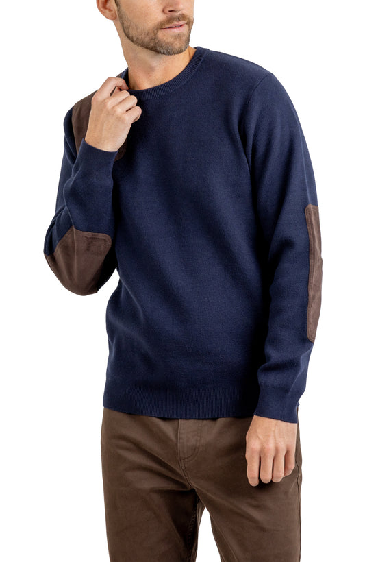 BRISTLECONE CREWNECK SWEATER W/ MICROSUEDE TRIM