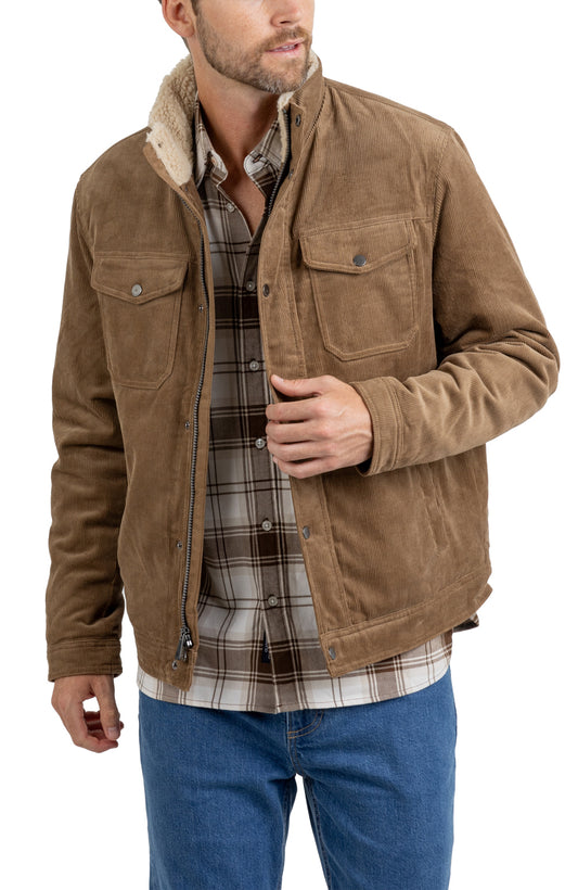 CORDUROY TRUCKER JACKET SHERPA LINED